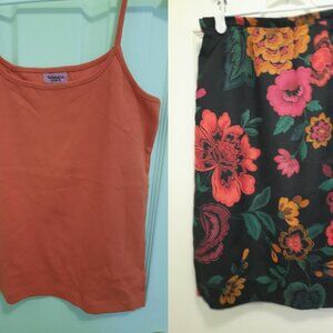 Brand New Handmade Floral Skirt and Camisole